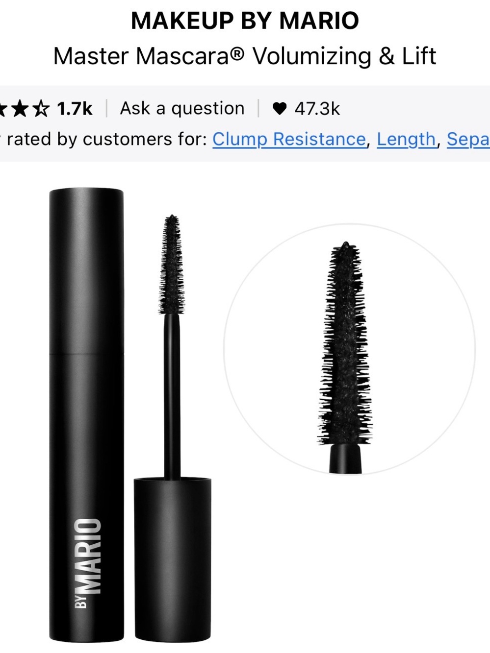 Makeup By Mario Master Mascara Volumizing & Lift - Black